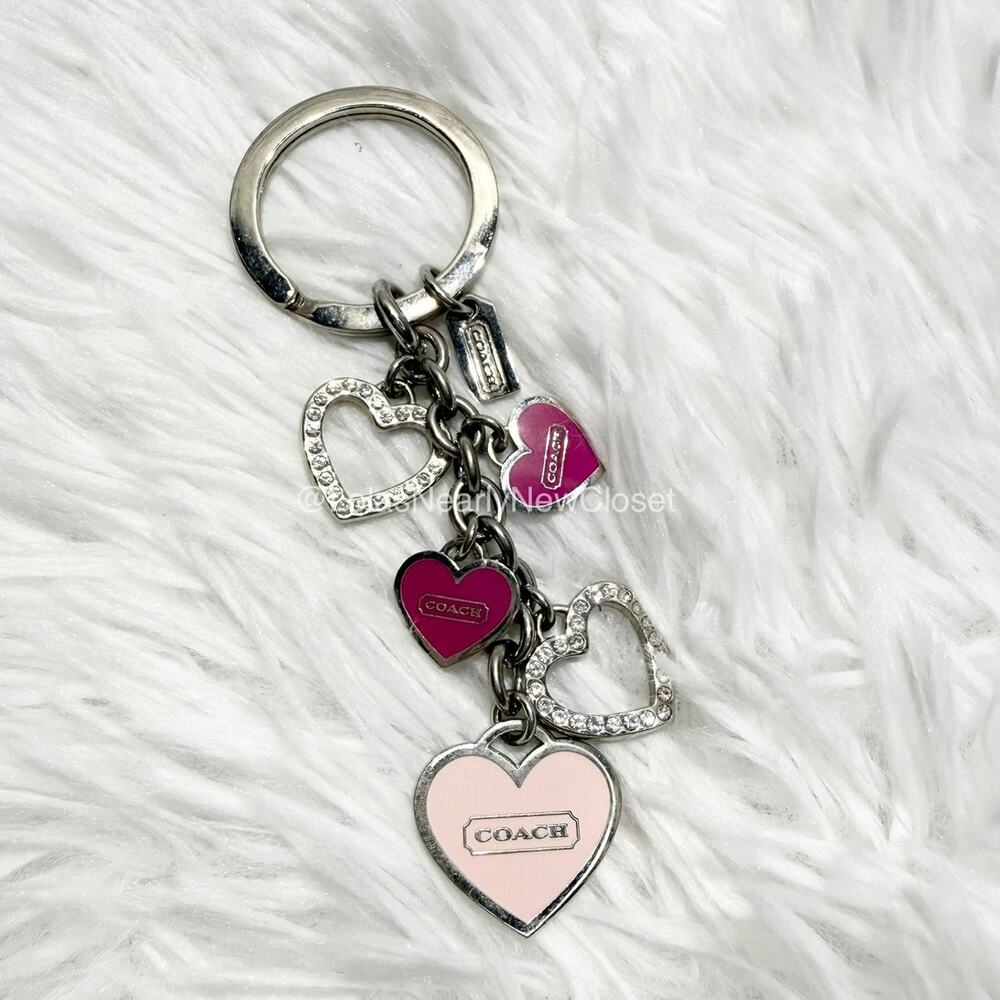 y2k COACH Heart Multi-Charms Fob Bag Charm
